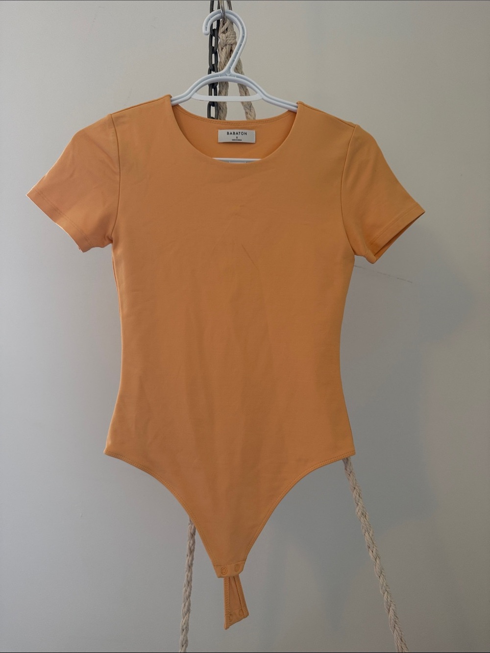 Babaton Warm Orange Short Sleeve Bodysuit